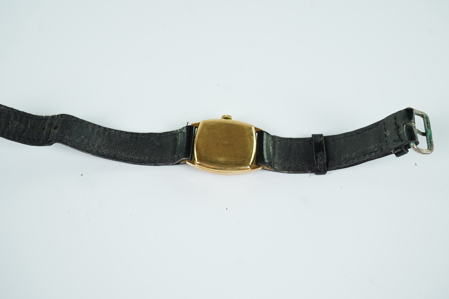 A gentleman's George V 18ct gold Rolex manual wind wrist watch